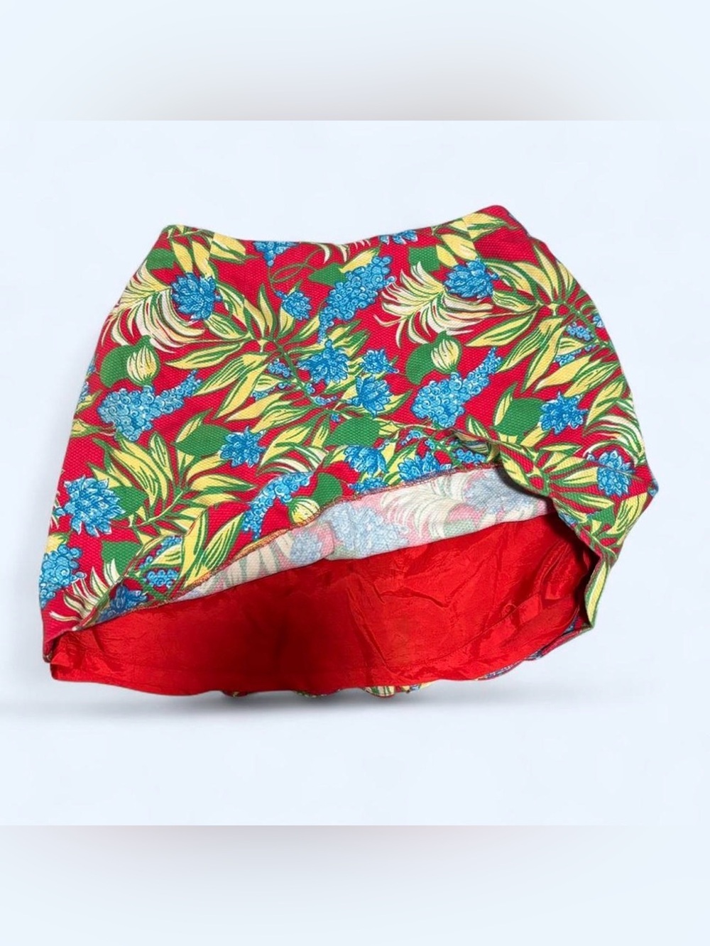 Vintage Lilly Pulitzer Textured Cotton Floral Skirt Scalloped Hem Lined Sz 8 M - Picture 3 of 5